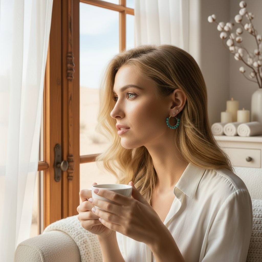 Liora | Turquoise Hoop Earrings