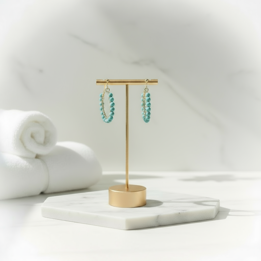 Liora | Turquoise Hoop Earrings
