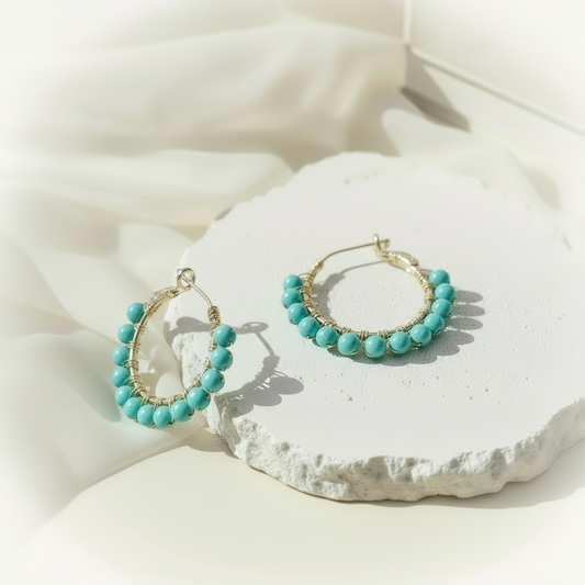 Cascade | Turquoise Hoop Earrings
