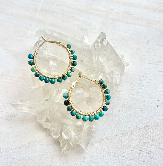 Cascade | Chrysocolla Hoop Earrings