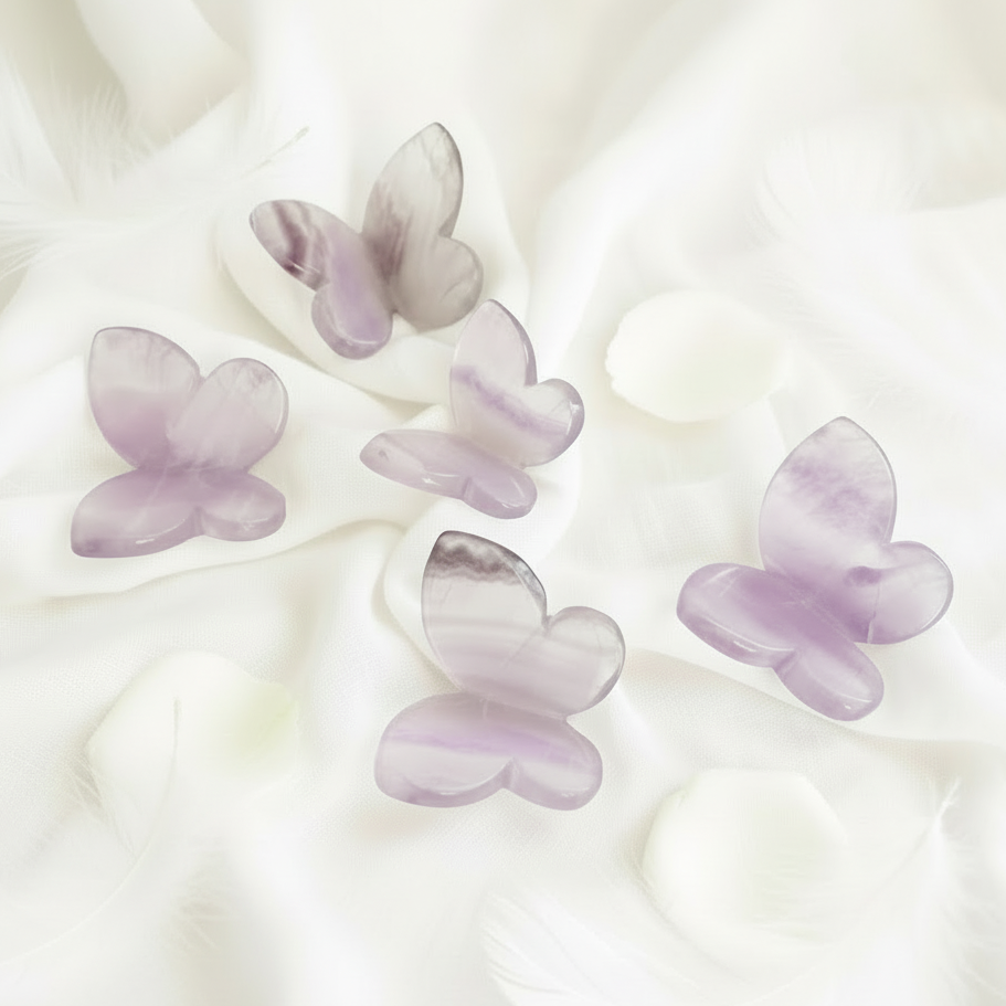 Lavender Fluorite Butterflies