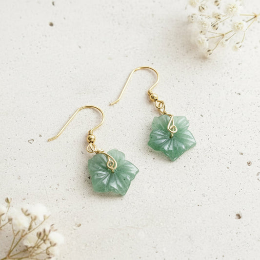 Hibiscus | Jade Flower Earrings