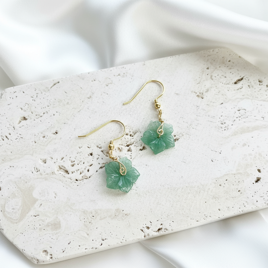 Hibiscus | Jade Flower Earrings