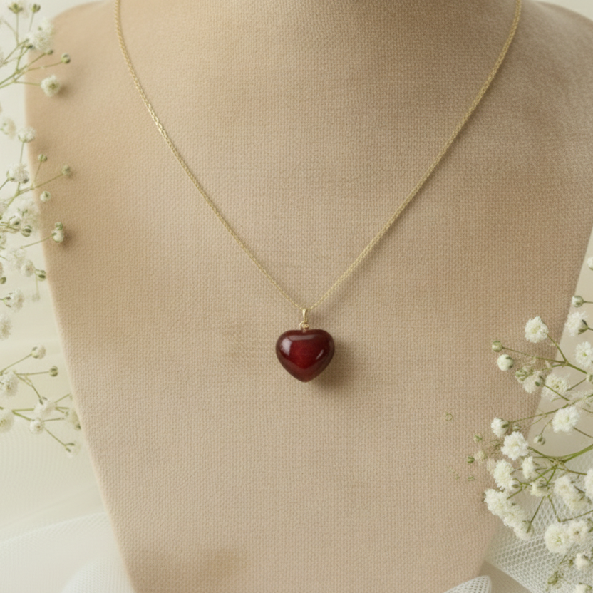Heartsy |Carnelian Heart Necklace