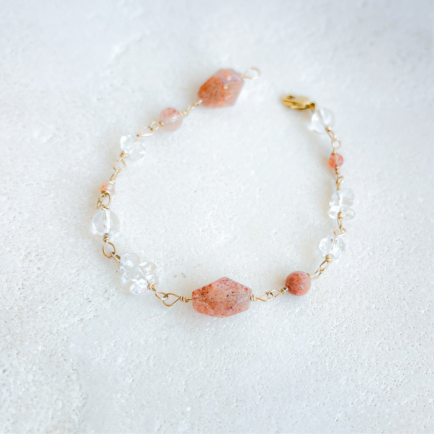 Sunstone | Clear Quartz Bracelet