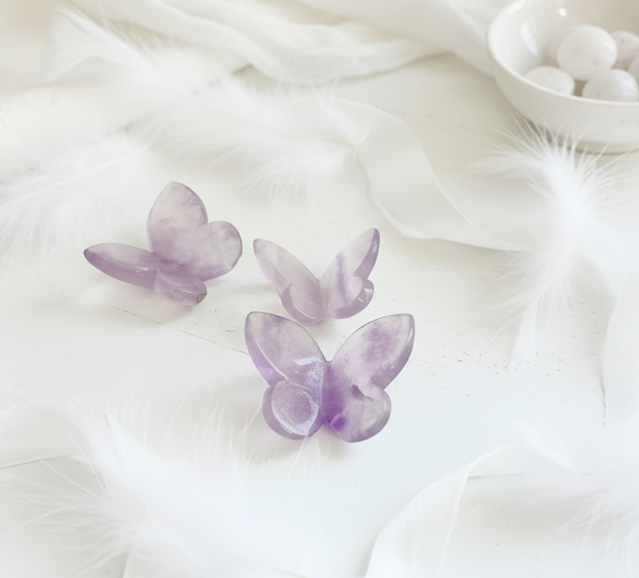 Lavender Fluorite Butterflies