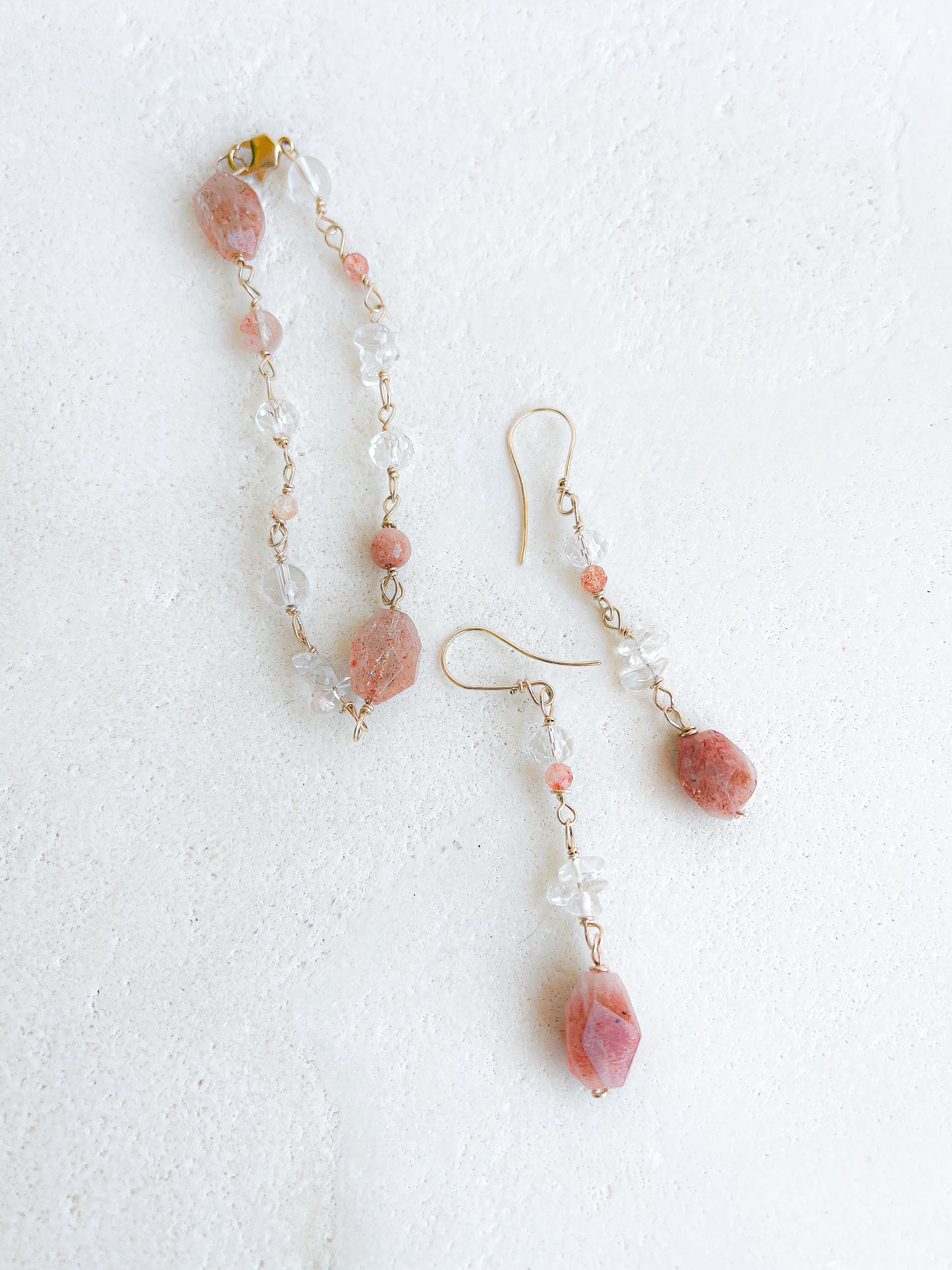 Sunstone | Clear Quartz Bracelet