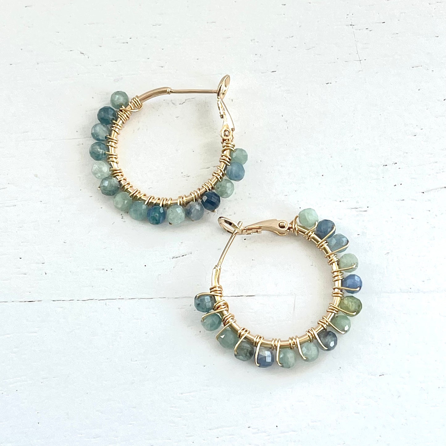 Ombré Kyanite Hoop Earrings