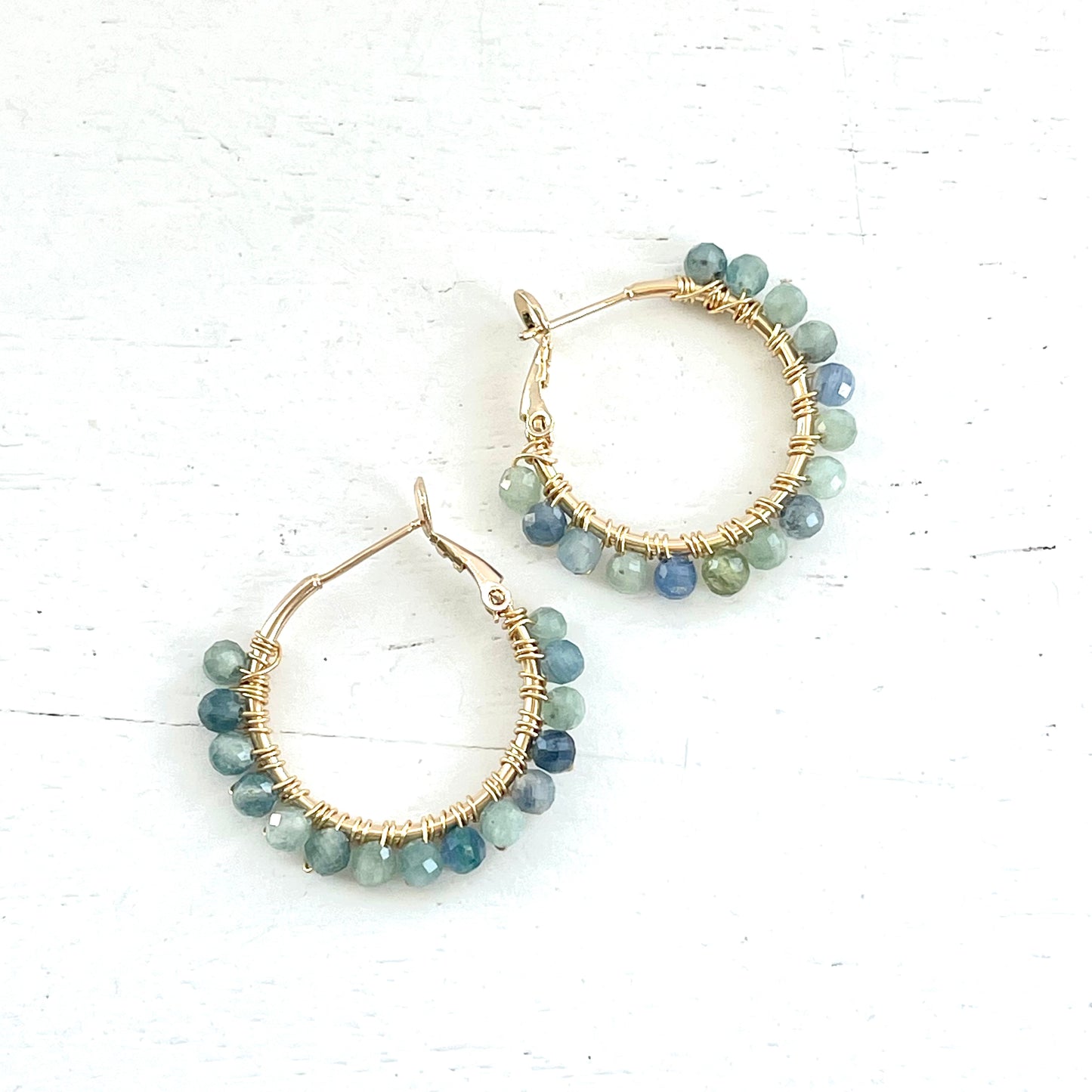 Ombré Kyanite Hoop Earrings