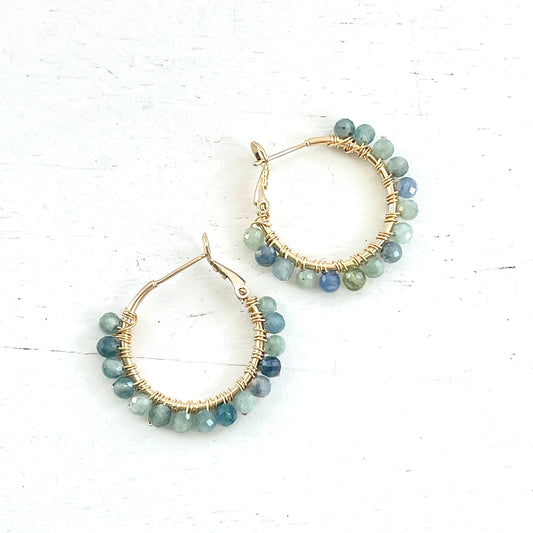 Ombré Kyanite Hoop Earrings