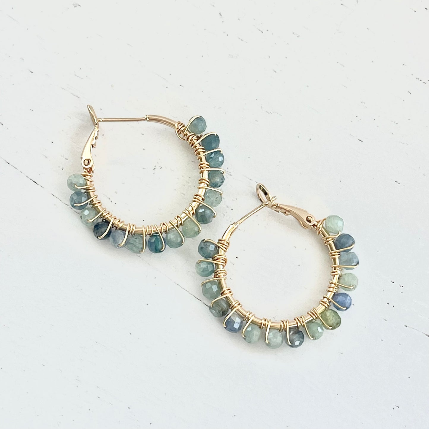 Ombré Kyanite Hoop Earrings
