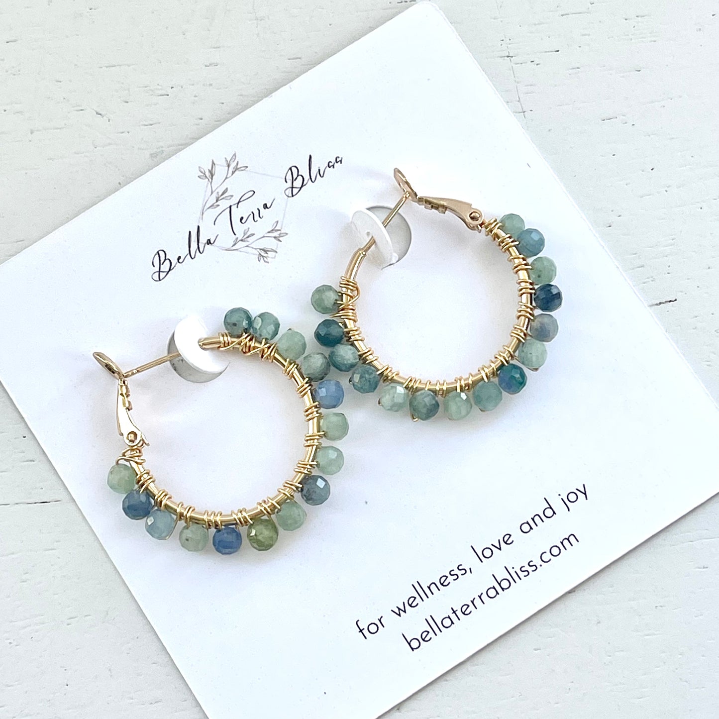 Ombré Kyanite Hoop Earrings